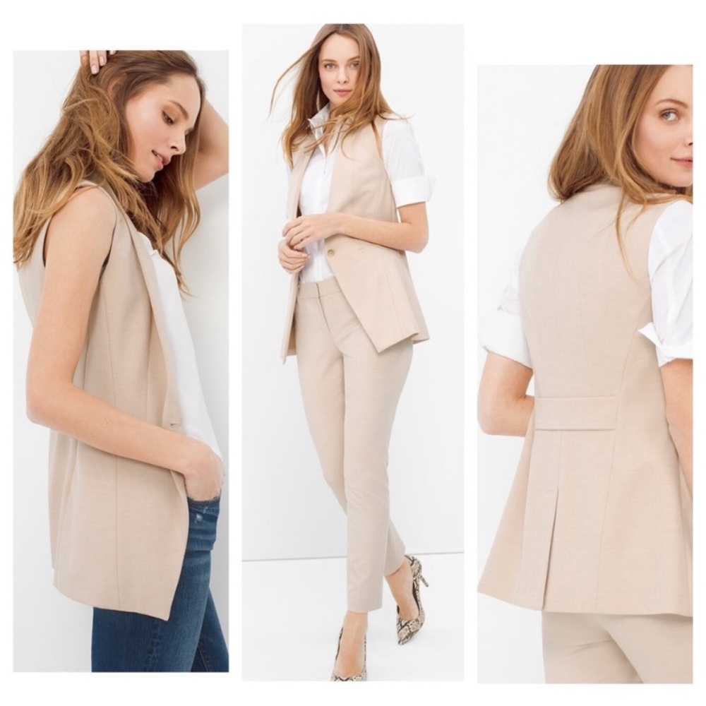 White House Black Market Beige Vest